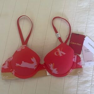 Calvin Klein Red Rabbit Demi Women's Bra 34B